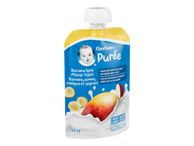 Banana Apple Mango Yogurt Purée, Made With Real Fruit and Yogurt