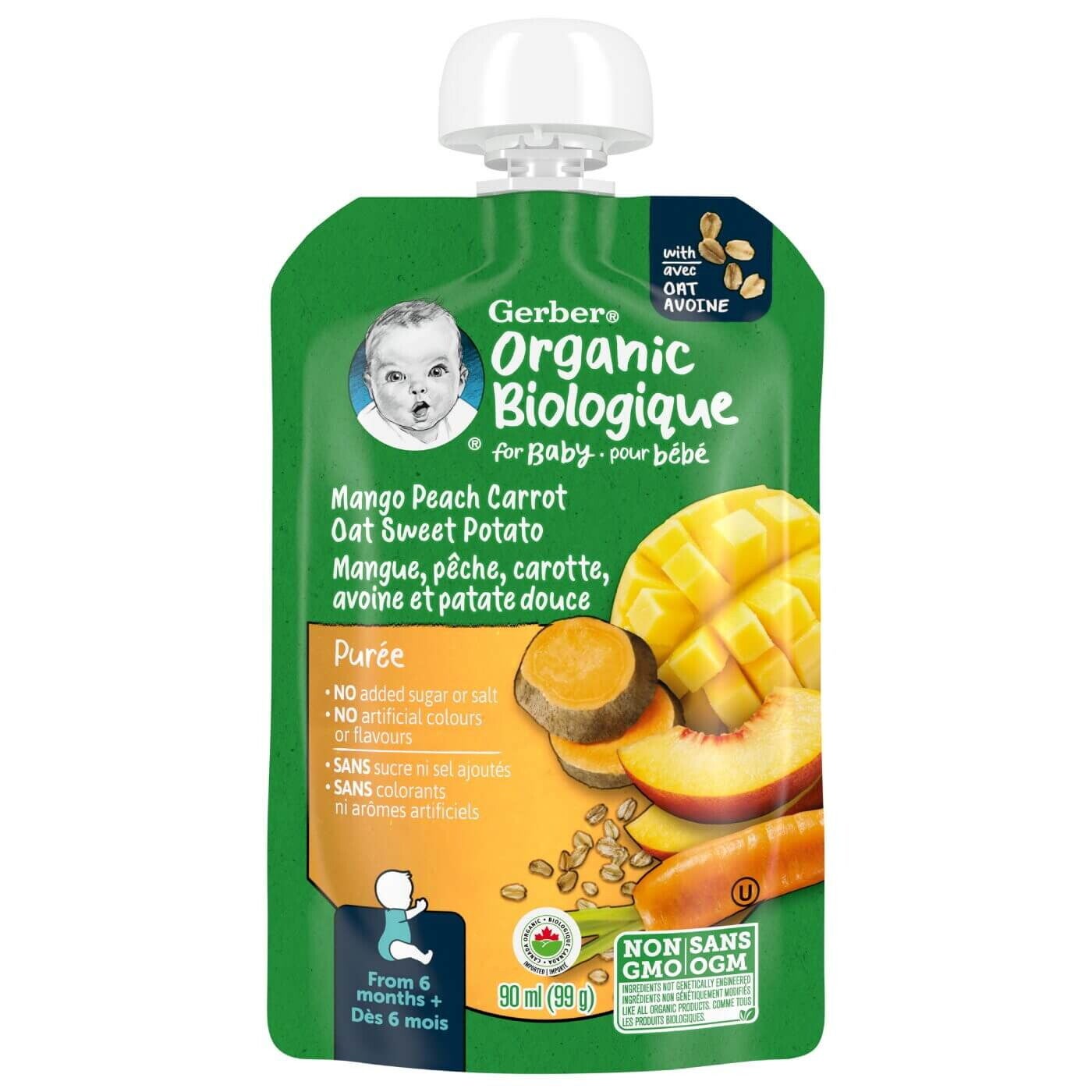 gerber puree, sweet, potato, oatmeal, snack, infant