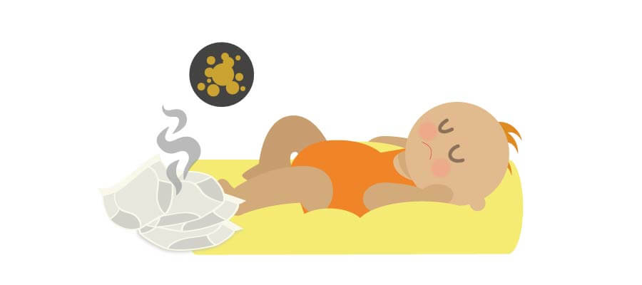 Illustration d’un bébé souffrant de diarrhée