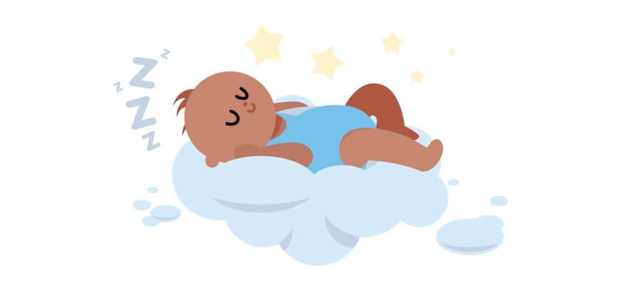 Illustration baby with sleep challenges