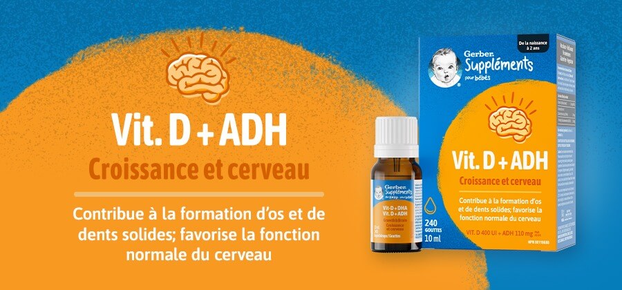 Suppléments GERBER, Vitamine D et ADH, gouttes