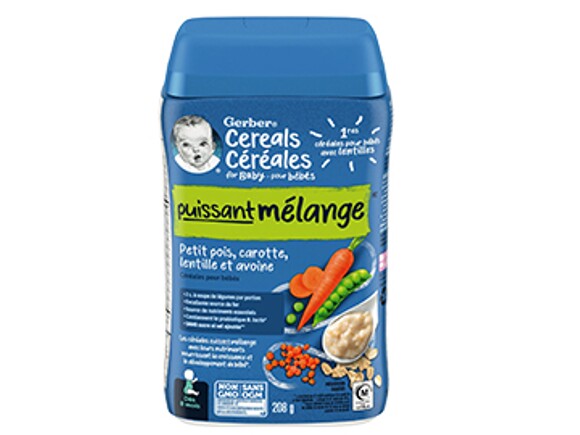Gerber® Powerblend Baby Cereal, Apple Carrot Lentil & Oat 