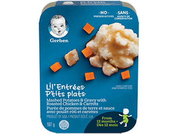 Gerber® Lil' Entrées® Mashed Potatoes & Gravy with Roasted Chicken