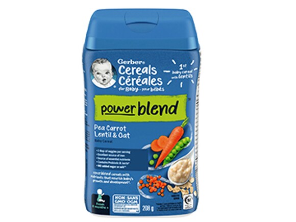Gerber® Powerblend Baby Cereal, Pea Carrot Lentil & Oat