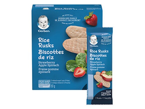 Gerber® Rice Rusks, Strawberry Apple Spinach