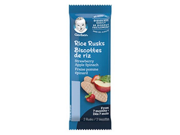 Gerber® Rice Rusks, Strawberry Apple Spinach