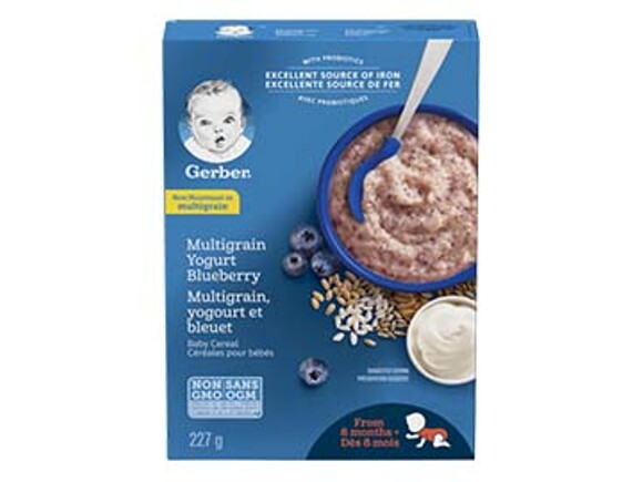 Gerber Multigrain Yogurt and Blueberry Baby Cereal