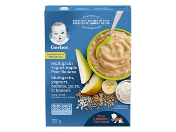 Gerber Multigrain Yogurt, Apple, Pear Baby Cereal