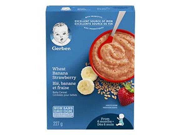 Gerber Wheat Banana Strawberry Cereal