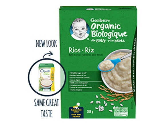 Gerber organic baby rice cereal