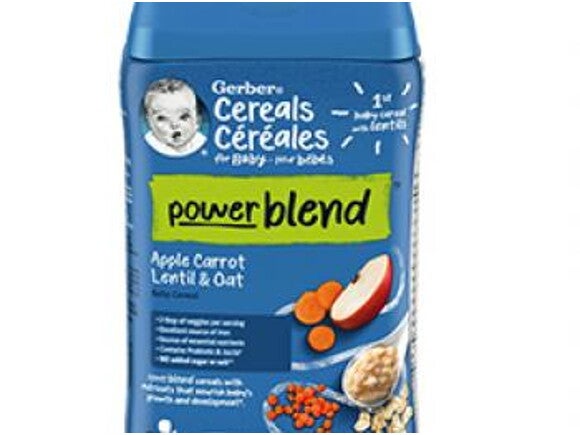 Gerber baby food ingredient label