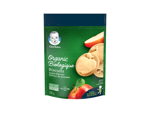 gerber organic, apple biscuits, toddler, snack