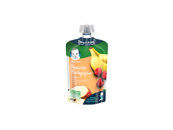 Gerber Biologique Banane, pomme et framboise