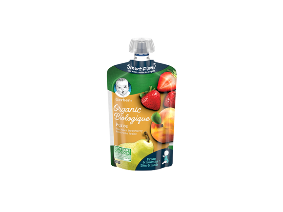 Gerber Organic Pear, Peach & Strawberry Purée