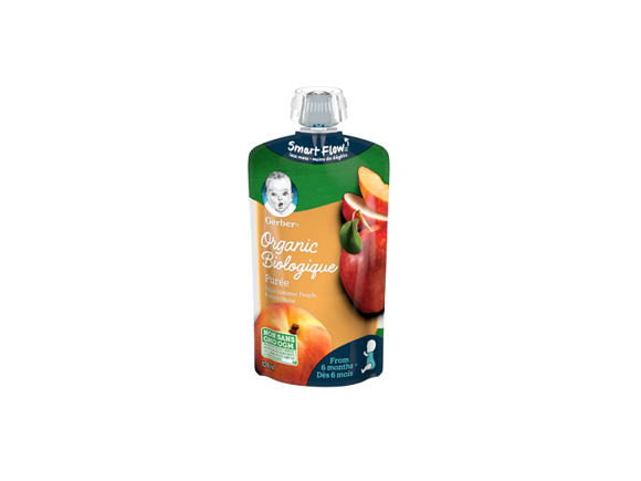 Gerber Organic Apple & Summer Peach Purée