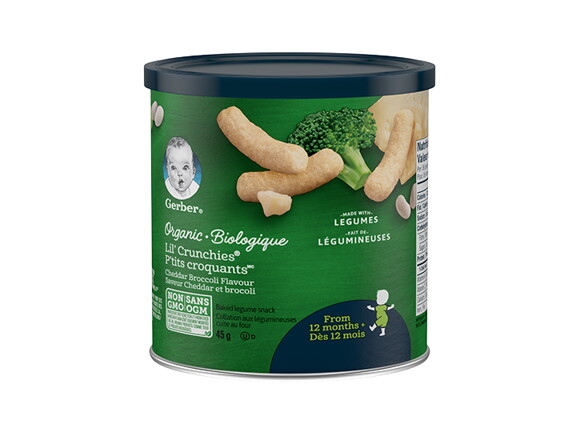 GERBER® P’TITS CROQUANTSMC Biologique, Cheddar et brocoli