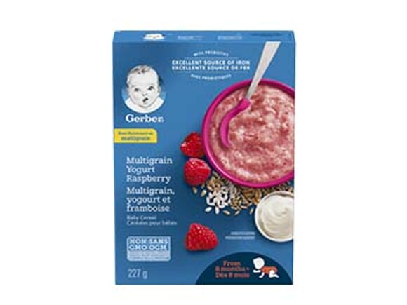 Gerber Multigrain Yogurt and Raspberry Baby Cereal