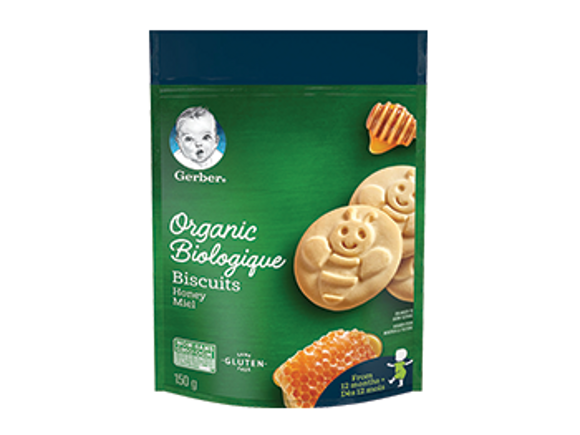 Gerber organic biscuits honey flavour