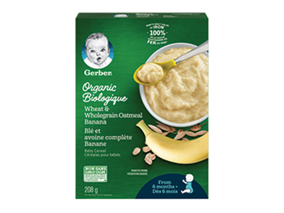 Céréales pour bébés dès 8 mois +, 227 g, avoine banane et mangue – Gerber :  Céréale