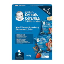 Gerber® Wheat Banana Strawberry Baby Cereal, Sachets Gerber® Wheat Banana Strawberry Baby Cereal, Sachets