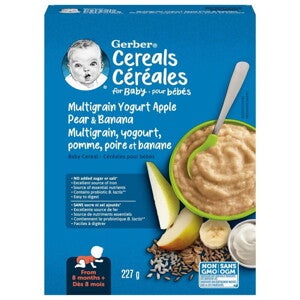 Gerber Multigrain Yogurt, Apple, Pear Baby Cereal Gerber Multigrain Yogurt, Apple, Pear Baby Cereal