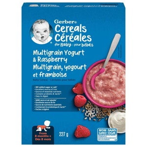 Gerber Multigrain Yogurt and Raspberry Baby Cereal Gerber Multigrain Yogurt and Raspberry Baby Cereal