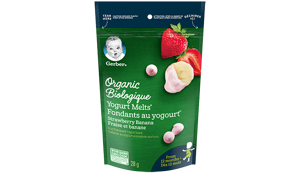 Gerber® Organic Yogurt Melts Strawberry Banana, toddler, toddler snack