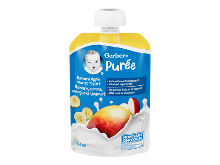 Banana Apple Mango Yogurt Purée, Made With Real Fruit and Yogurt Banana Apple Mango Yogurt Purée, Made With Real Fruit and Yogurt
