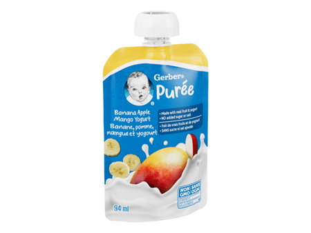 Banana Apple Mango Yogurt Purée, Made With Real Fruit and Yogurt Banana Apple Mango Yogurt Purée, Made With Real Fruit and Yogurt