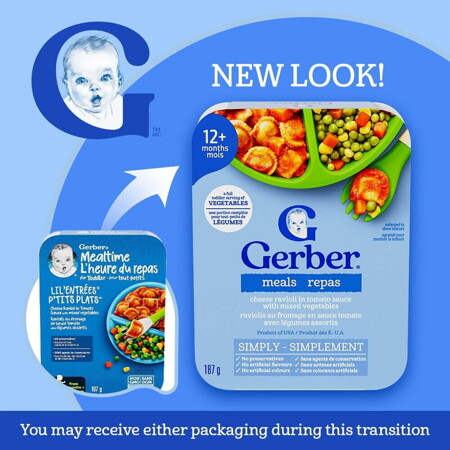 GERBER Lil' Entrées® Cheese Ravioli in Tomato Sauce
