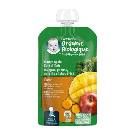 Gerber Organic Mango, Apple, Carrot & Kale Purée Gerber Organic Mango, Apple, Carrot & Kale Purée
