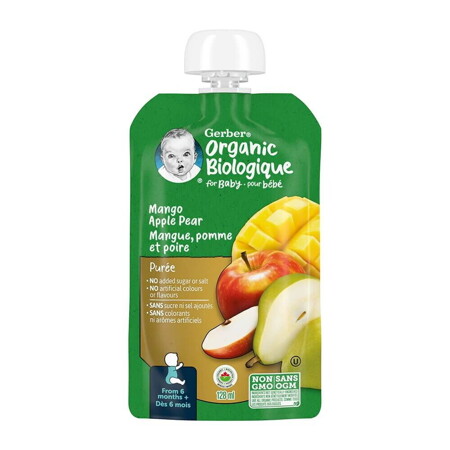 Gerber Organic Mango, Apple & Pear Purée Gerber Organic Mango, Apple & Pear Purée