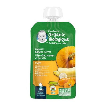 Gerber® Organic Pumpkin, Banana & Carrot Purée