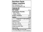 Veggie Hearts Zucchini Nutrition Table
